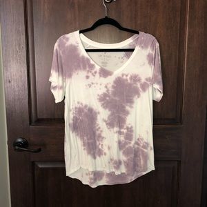 Purple & white short sleeve top